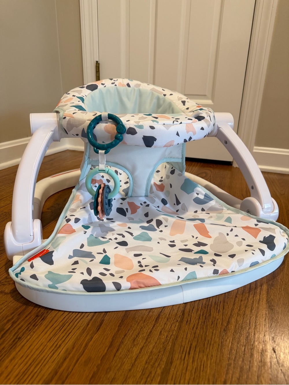 Fisher-Price Multi-Color Terrazzo Pattern Baby Seat with Teether Rings - Picture 3 of 6